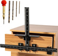Cabinet Hardware Jig, Aluminum Alloy Handle Template Tool with Automatic Center Punch and 4 Drill Bits L8950