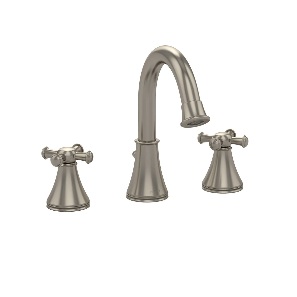 Brushed Nickel Widespread Bathroom Faucet with Cross Handles X819