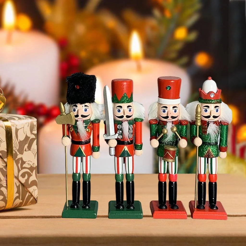 Wood Nutcracker Soldier Model Decorative Ornament U22370