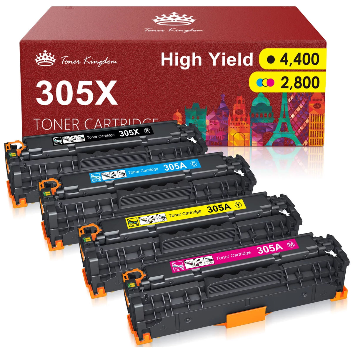 305X 305A CE410X Toner Cartridge for HP Laserjet Pro Printer Black Cyan Magenta Yellow T592274
