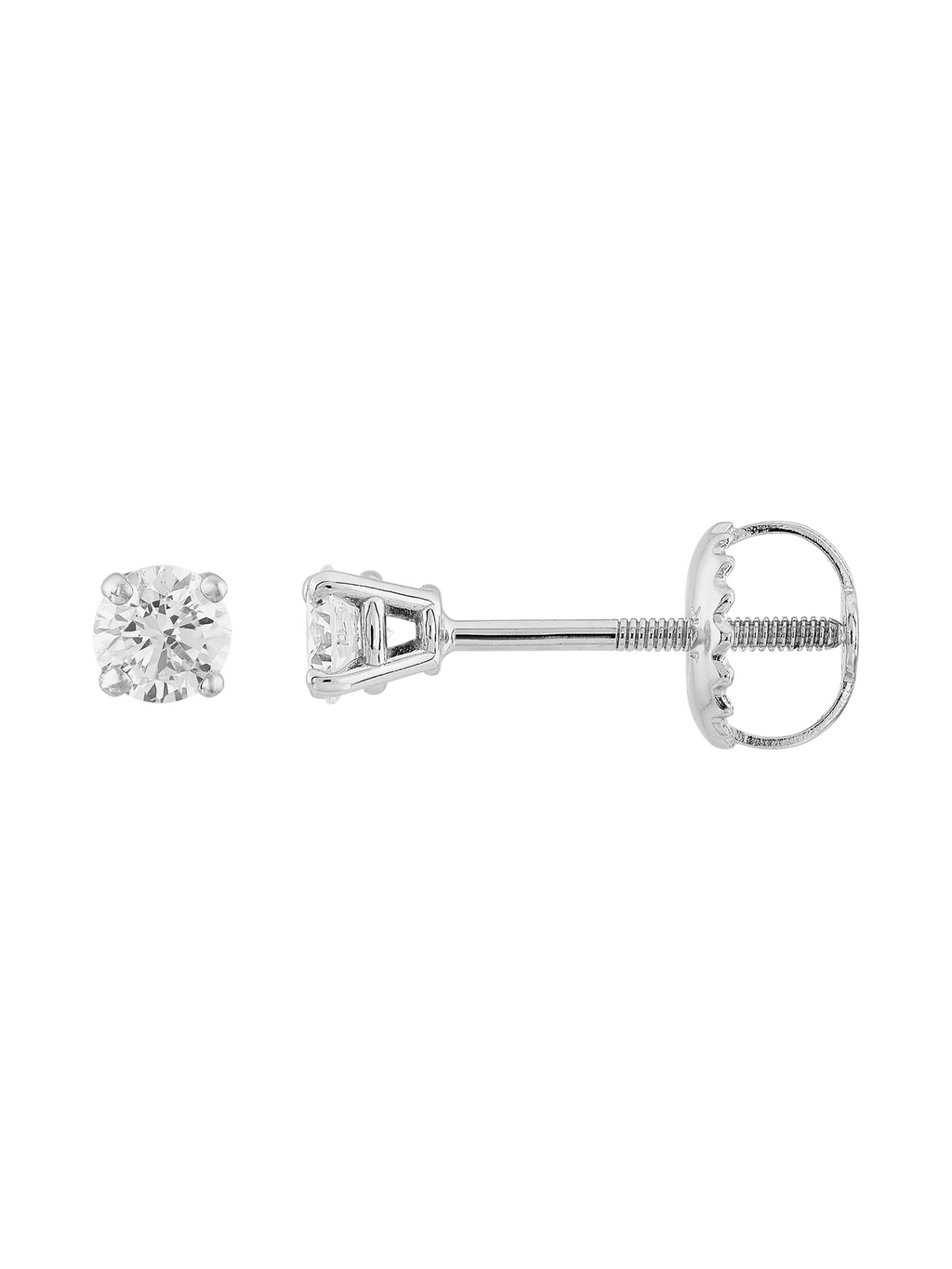 14kt White Gold Diamond Solitaire Stud Earrings L76947