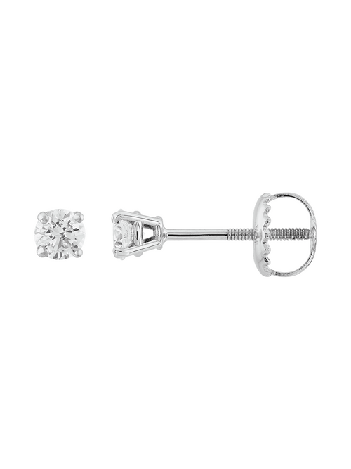 14kt White Gold Diamond Solitaire Stud Earrings L76947