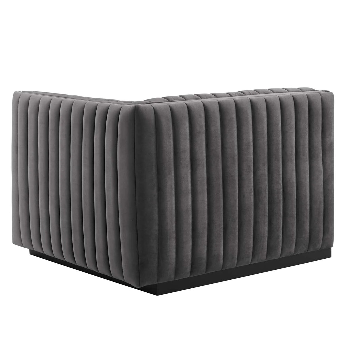 Black Gray Performance Velvet Sofa Q654