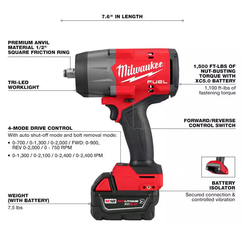 18V Brushless Cordless 1/2 in. Impact Wrench Kit and Impact Socket Set V496863