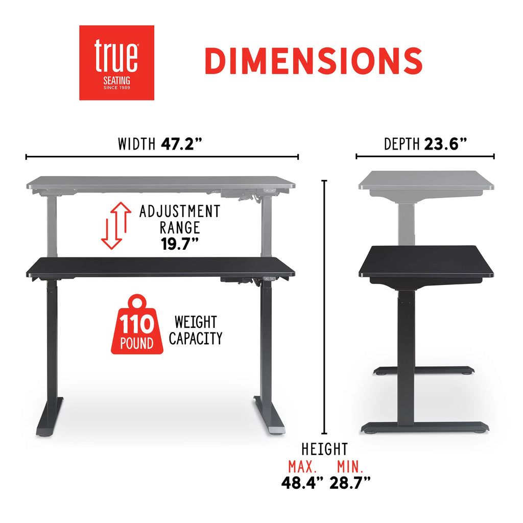 Black Height Adjustable Electric Standing Desk C27057