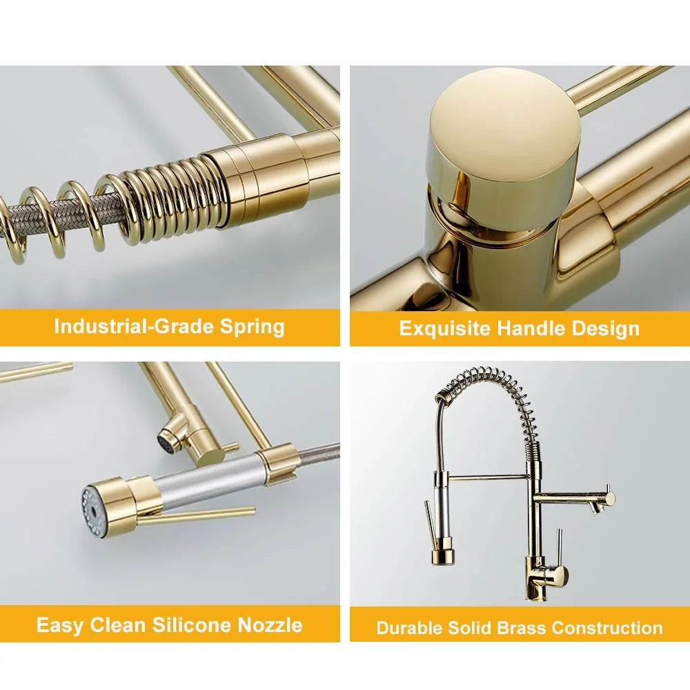 Pull Out Sprayer Kitchen Faucet Solid Brass H750