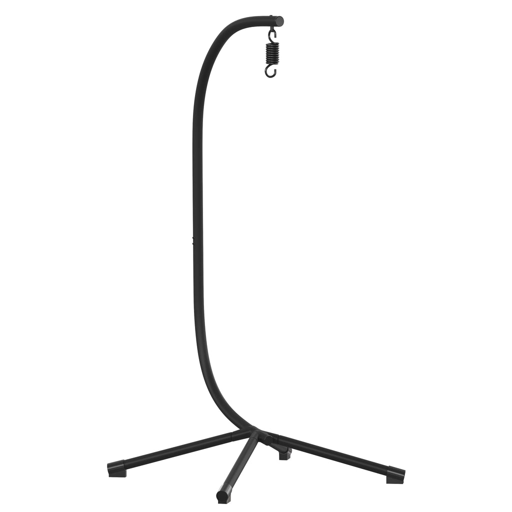 Heavy Duty All-Weather Hanging Hammock Chair C-Stand with Steel Offset Base, Black K684676