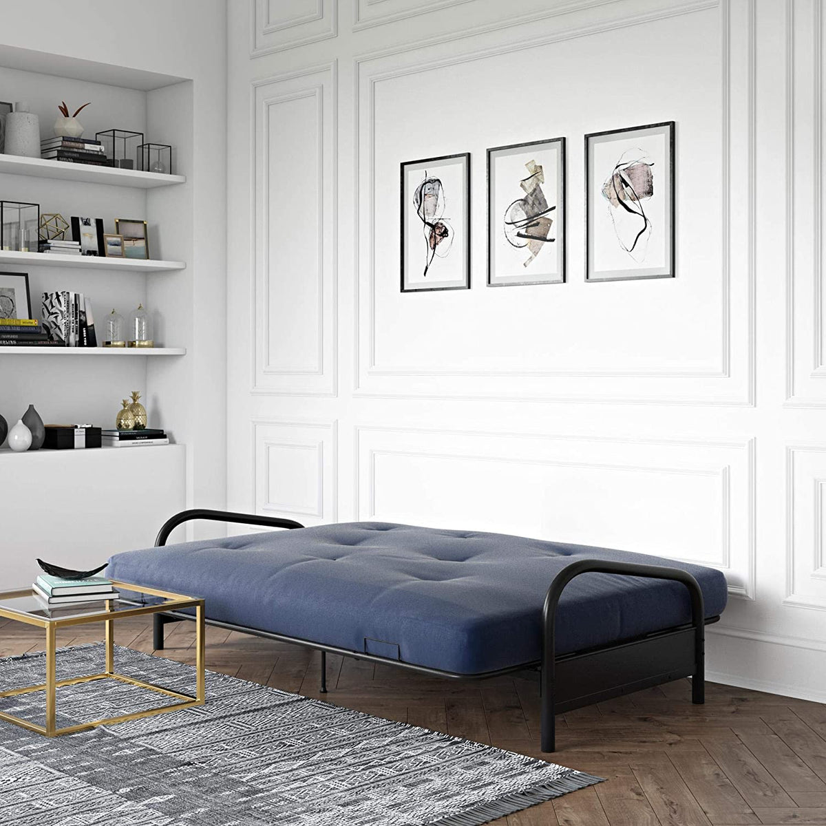 Black Metal Full Sized Futon Frame M63349