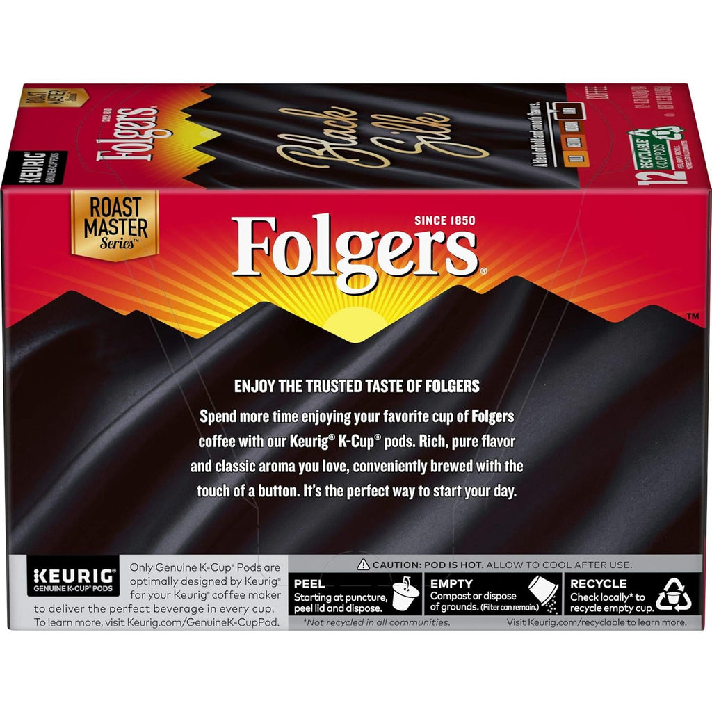 Folgers Black Silk Dark Roast Coffee, 12 Count (Pack of 6) Pack of 2 H496