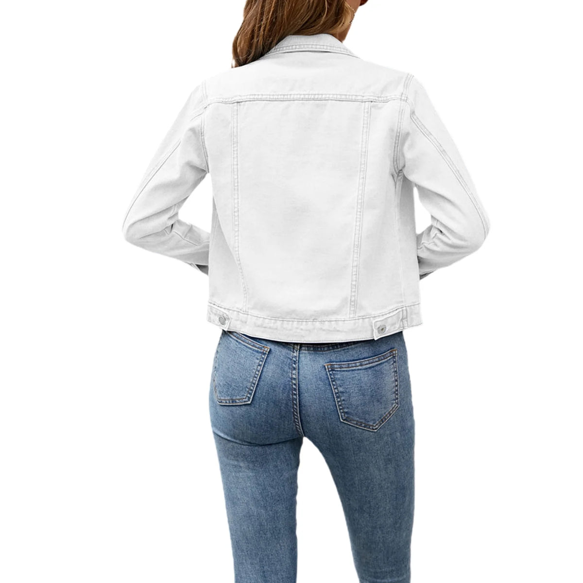 Women's Denim Jacket Long Sleeve Button Down Slim Fit Jean Cardigan N88570