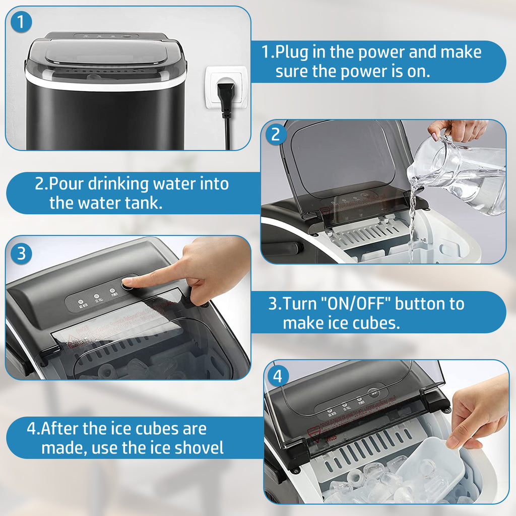 Black Countertop Ice Maker Machine M38483