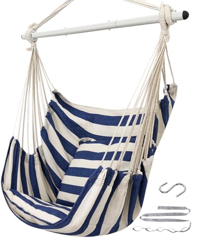 Hammock Chair Swing with Anti-Slip Steel Spread Bar and 2 Cushions B762