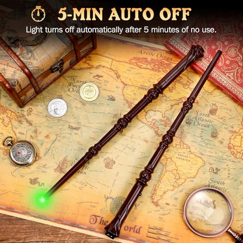 Light Up Magic Wand with Sounds & 4 Color Lights, Brown, 2PCS U605238