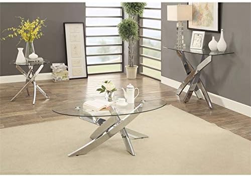 Metal and Glass Round End Table O695185