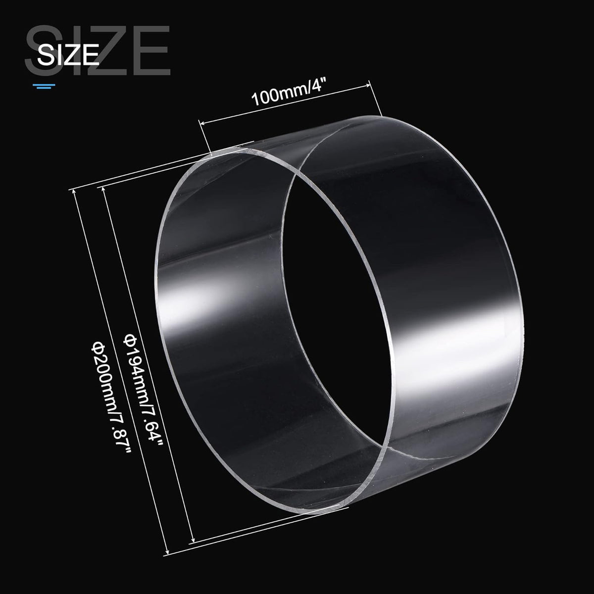 Clear Acrylic Round Tube Pack of 2 R853964