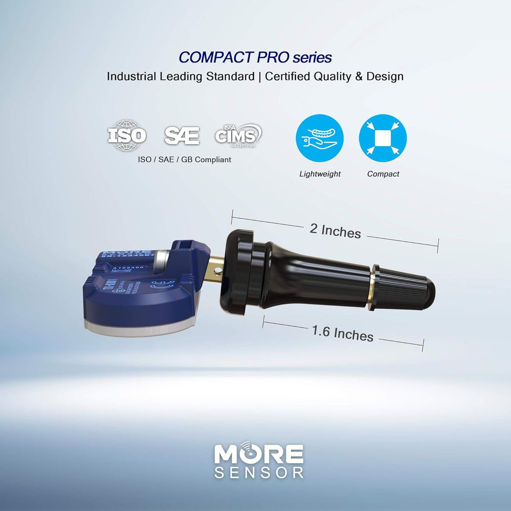 TPMS Tire Pressure Sensor 4-Pack with Rubber Valve Stem F2547
