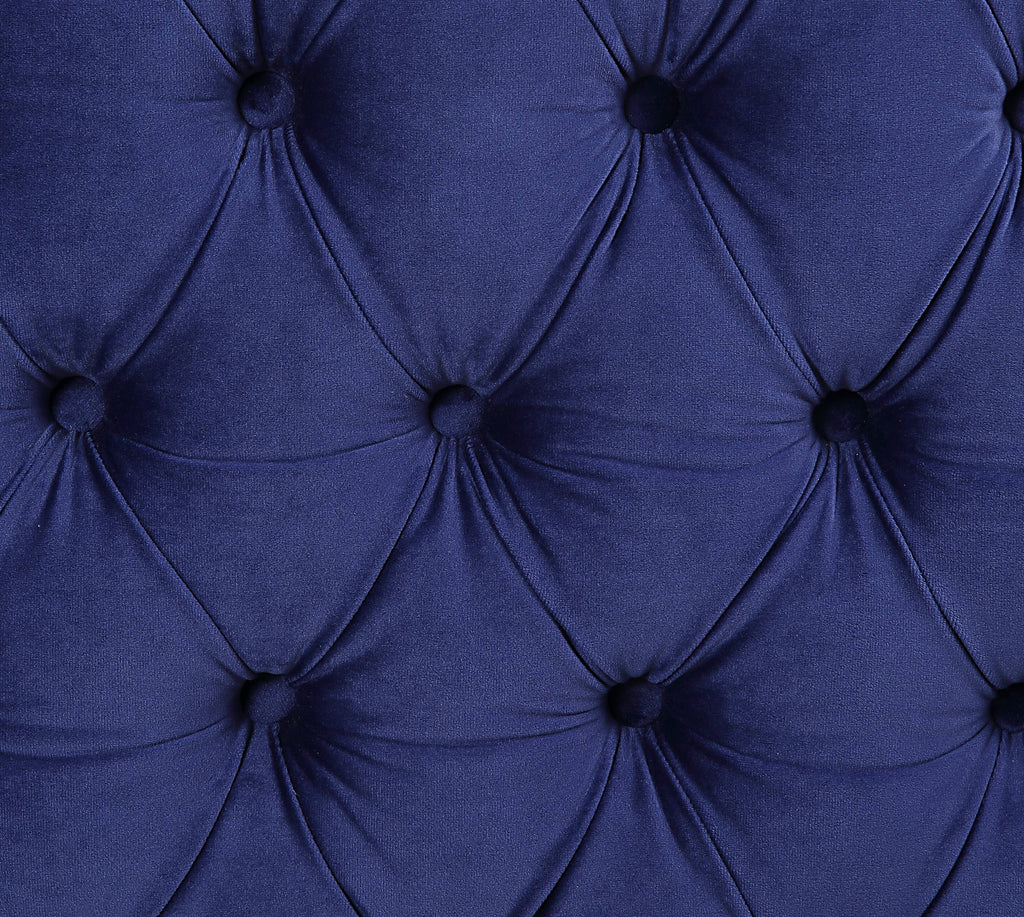 Navy Blue Velvet Sectional Sofa J50860
