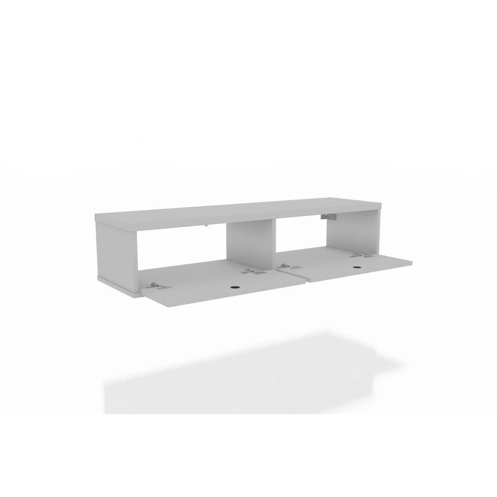 White 2 Shelf Floating Office Desk C8392