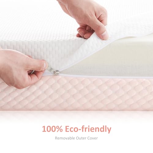 White Pink Dual Sided Memory Foam Crib Mattress H534546
