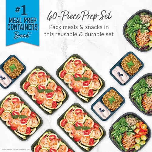 60-Piece Reusable Food Containers Meal Prep Kit A479