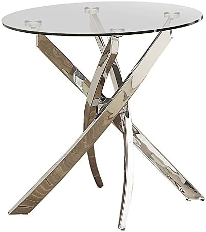 Metal and Glass Round End Table O695185