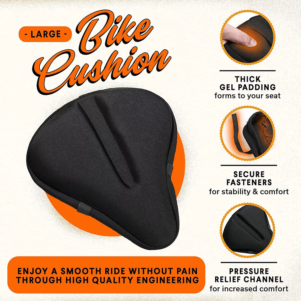 Padded Gel Wide Adjustable Bike Seat Cushion P799490