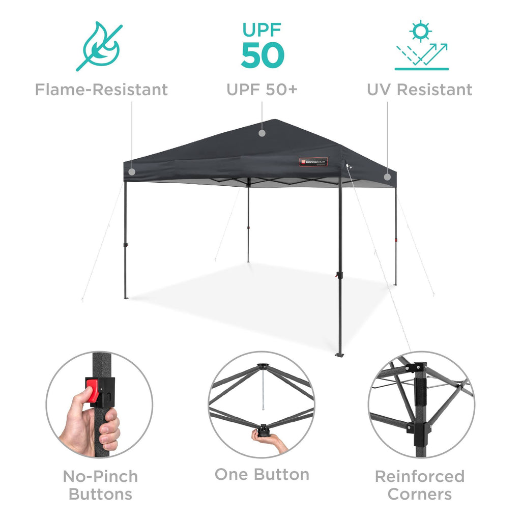 10x10ft Pop Up Canopy Tent with Wheeled Carry Case R4052