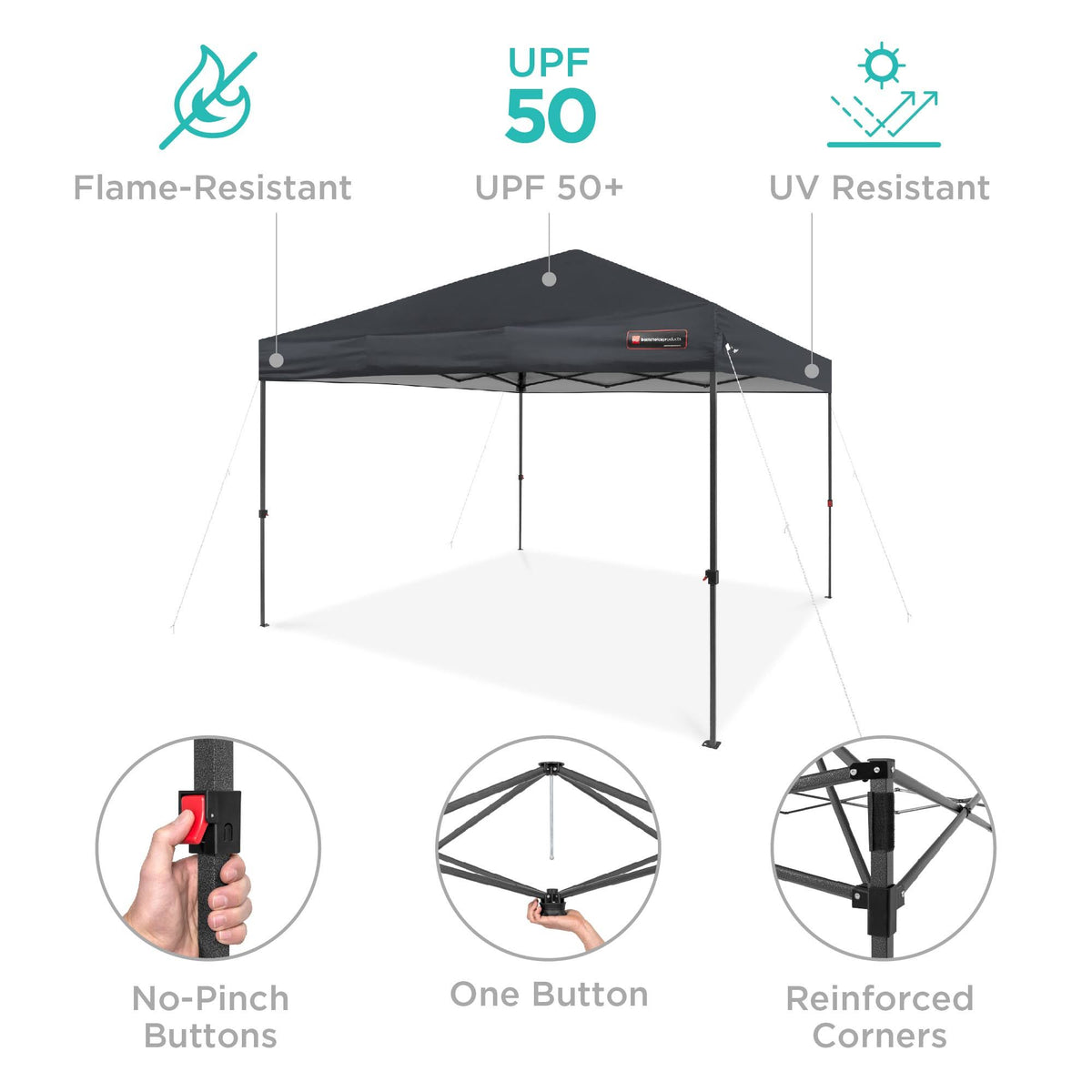 10x10ft Pop Up Canopy Tent with Wheeled Carry Case R4052