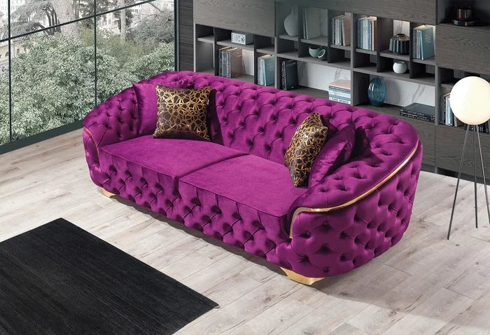 Purple Velvet Sofa & Loveseat S2954