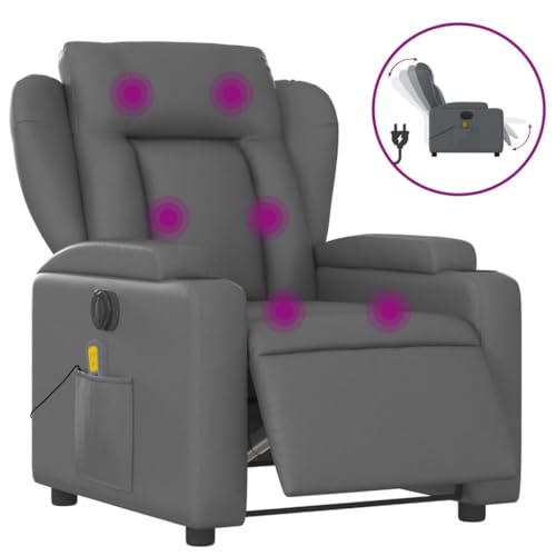 Gray Faux Leather Electric Massage Recliner Chair B991