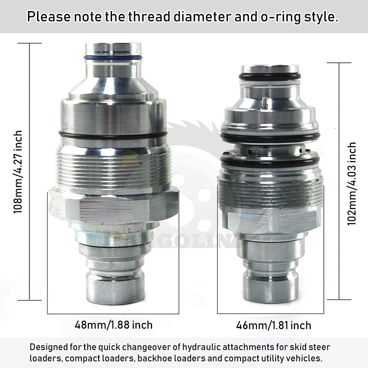Hydraulic Flat Face Quick Connect Coupler Thread Φ46mm Pack of 2 C99056