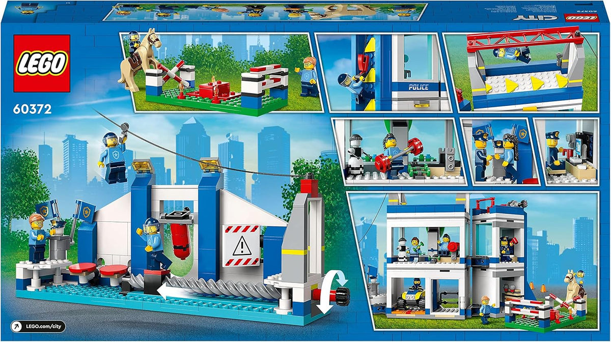 Police Training Academy Station Playset with Obstacle Course, Horse Figure, Quad Bike Toy and 6 Officer Minifigures U6905