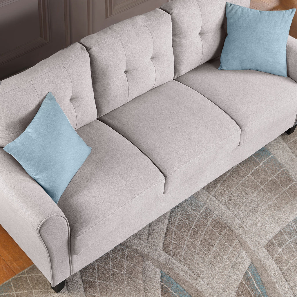 Light Grey Linen 2+3-Seat Sofa Set O953
