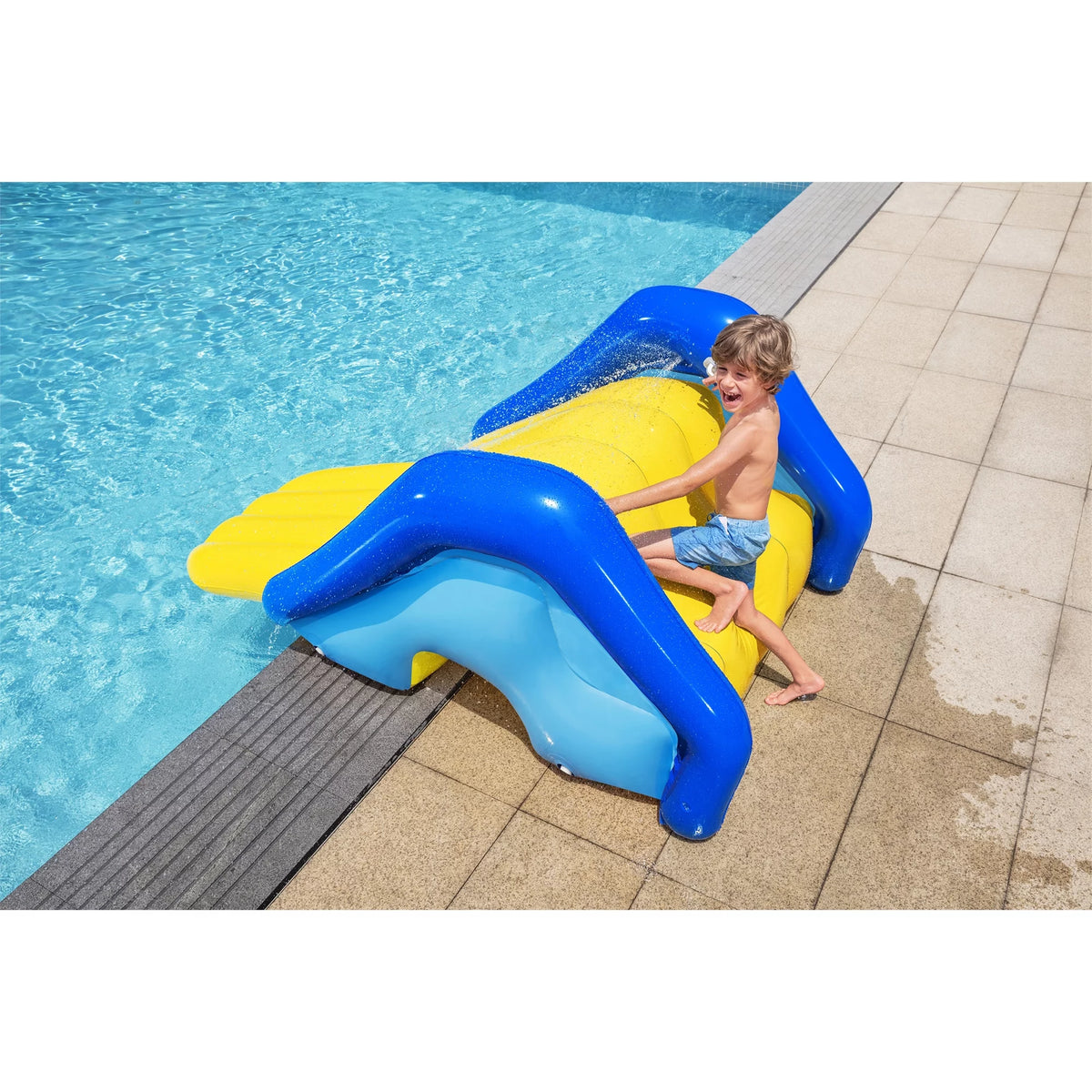 Giant Inflatable Pool Water Slide with Built-In Sprinkler N606