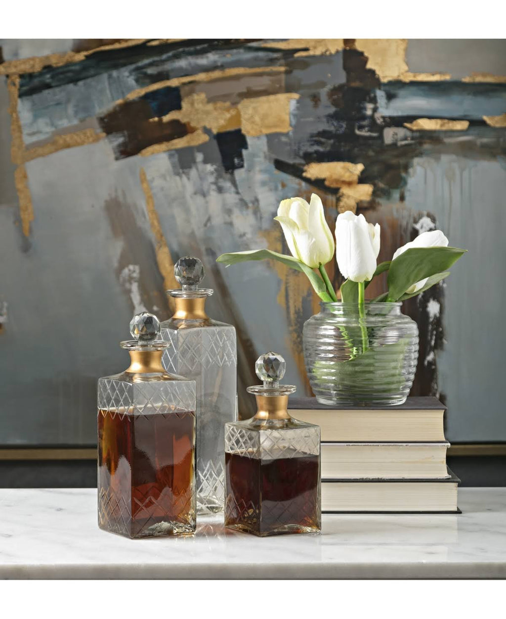 Etched Decanters (Set of 3) M857