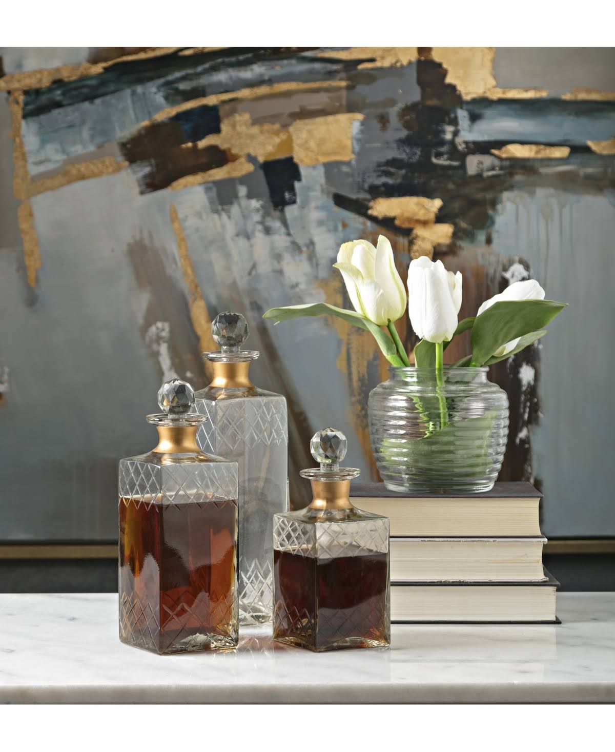 Etched Decanters (Set of 3) M857