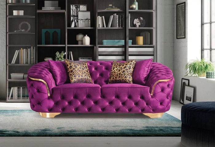 Purple Velvet Sofa & Loveseat S2954