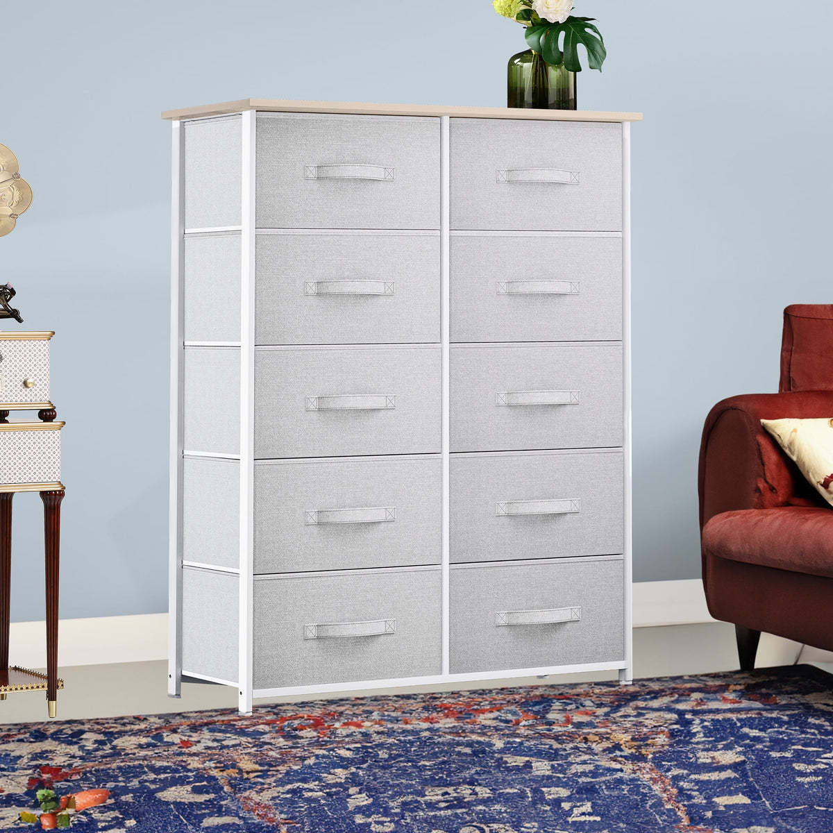 10 Drawer Fabric Storage Dresser B154