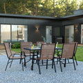 7 Piece Outdoor Patio Dining Set with Umbrella Hole K204