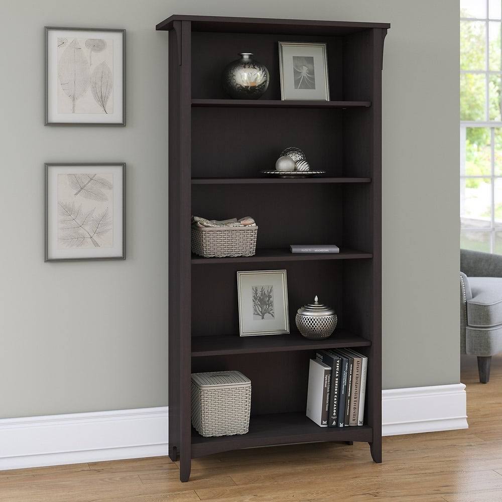 Vintage Black 5-Shelf Bookcase D719