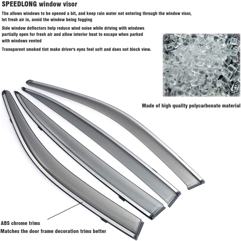 Car Window Visor Vent Shade Deflector Sun Rain Guards Z6919