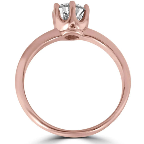 1ct Round Diamond Solitaire Engagement Ring 14K Rose Gold U437035