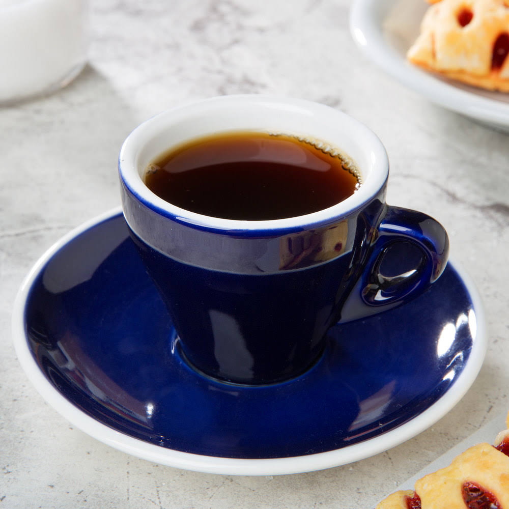 3.5 oz Blue Espresso Cup with Saucer - 48/Case Z721261