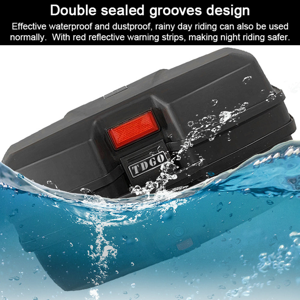 48L Motorcycle Tail Box Rear Trunk Waterproof with 2 Keys Mounting Base Plate P9456
