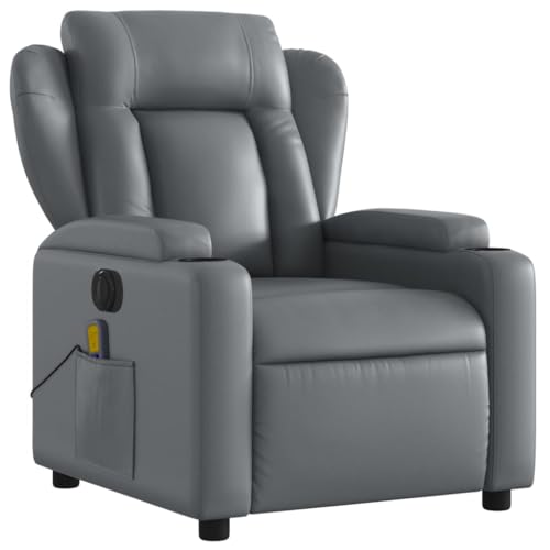 Gray Faux Leather Electric Massage Recliner Chair B991