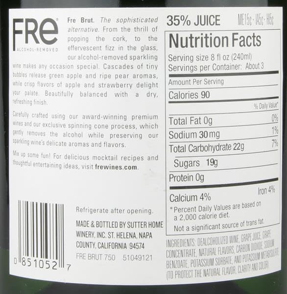 Non-Alcoholic Sparkling Brut Champagne 2-Pack 750ML F33842
