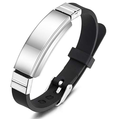 Custom Engraved Silicone Adjustable Medical ID Bracelet with Emergency Card M4137
