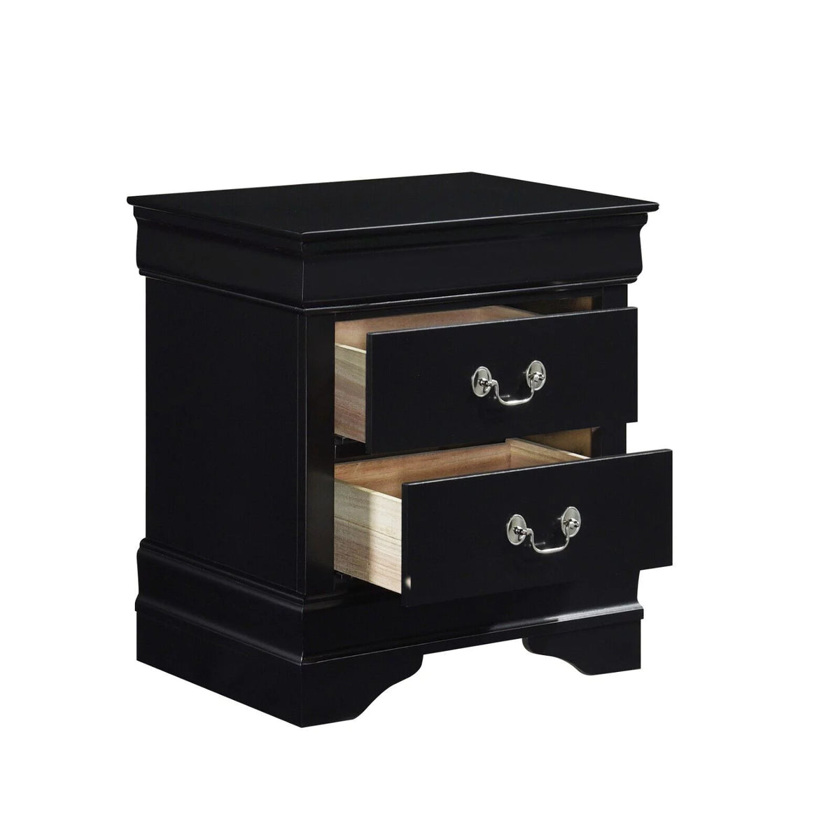 Black Finish 3pc Queen Bed and Nightstands Bedroom Set W984533