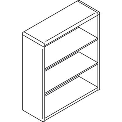 Wood Bookcase, Three Shelf, Bourbon Cherry M66820