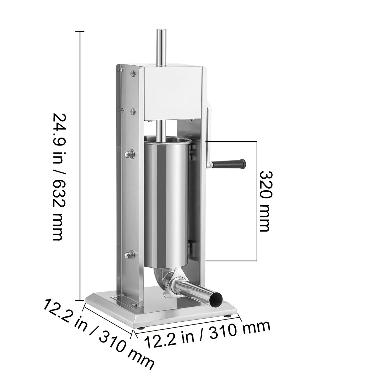 8lbs 5L Stainless Steel Sausage Stuffer A4792
